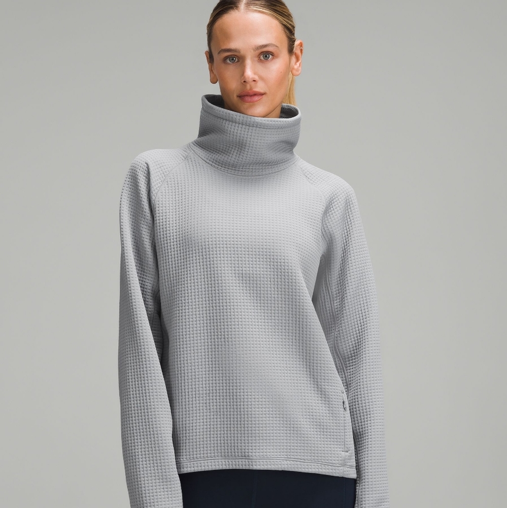 Lululemon Waffle-Knit Funnel-Neck Long-Sleeve Shirt